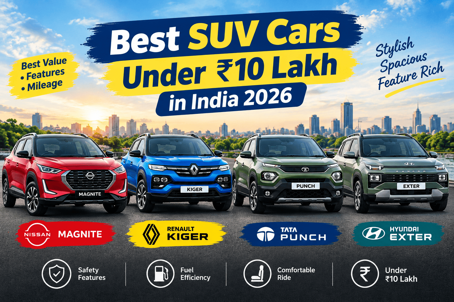 ₹10 लाख के अंदर Best Automatic SUV Cars 2026: 4 शानदार विकल्प