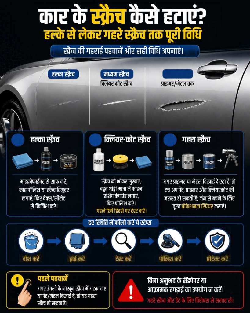 Car ke scratch ko scratch remover se hatane ka tarika