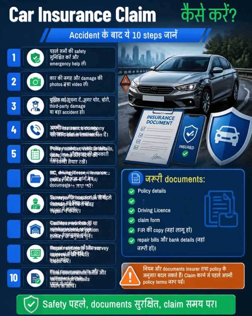 car Insurance Claim Process और जरूरी Documents