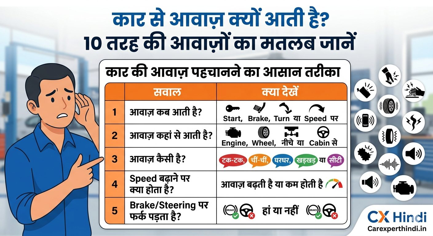 Car से आवाज क्यों आती है? 10 तरह की आवाजों का मतलब जानें